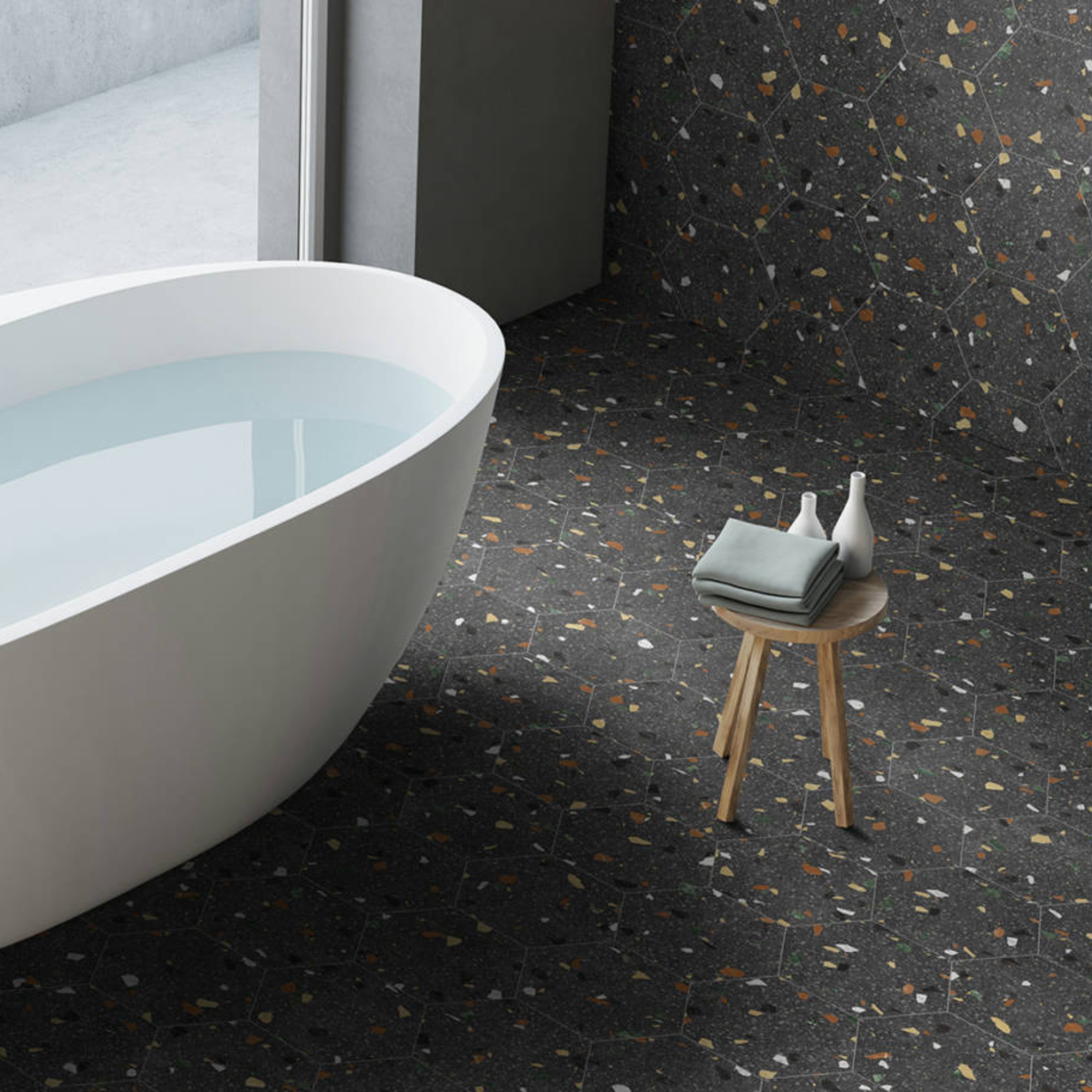 Carreau de ciment Hexa Tritano 23×27