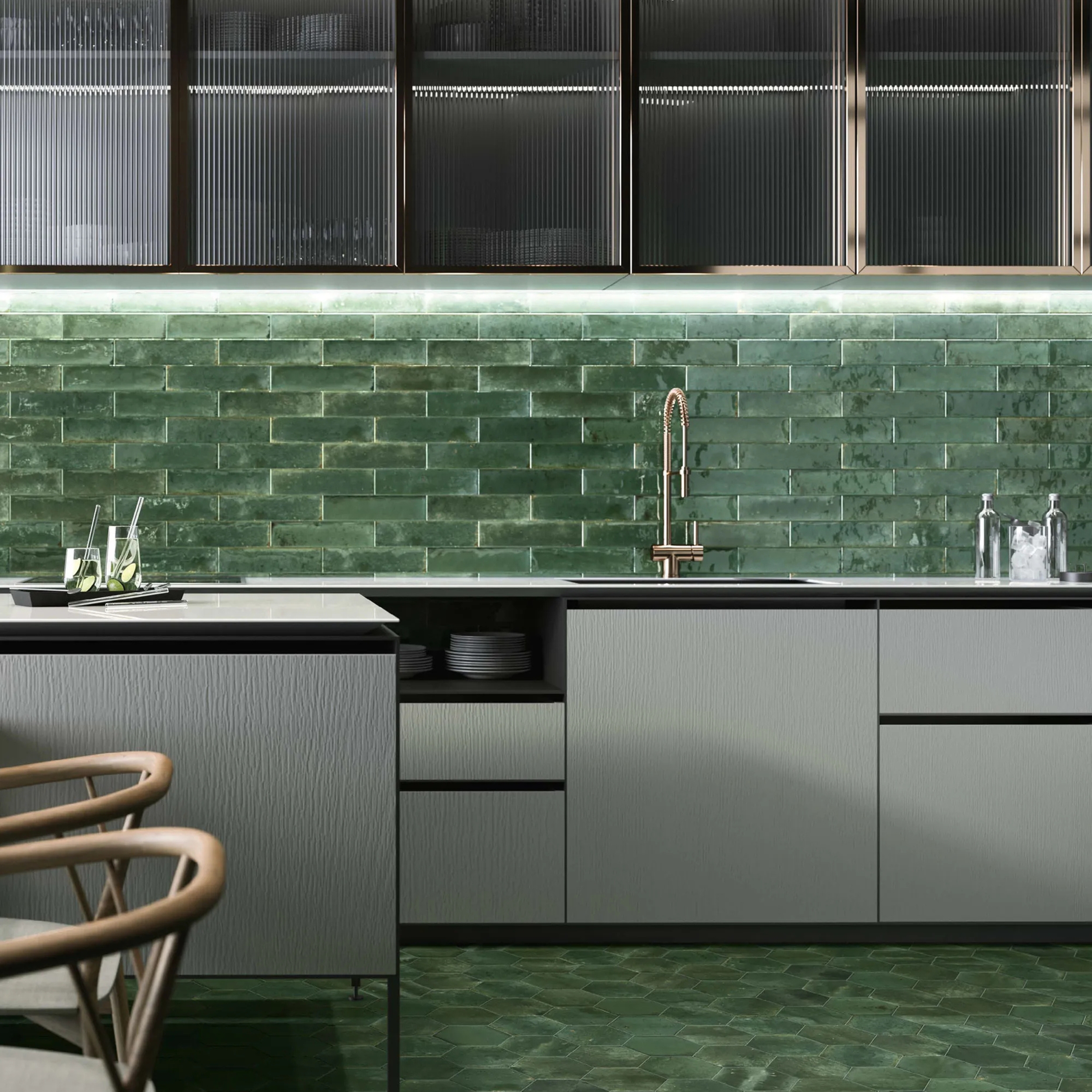 Carrelage Zellige Hope Olive 7,5×30