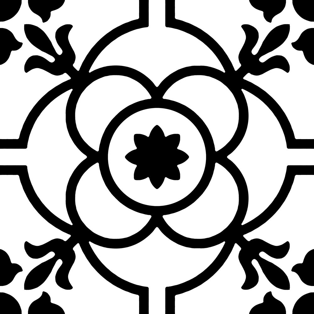 Carreau de ciment Tudor Greta Black 20×20