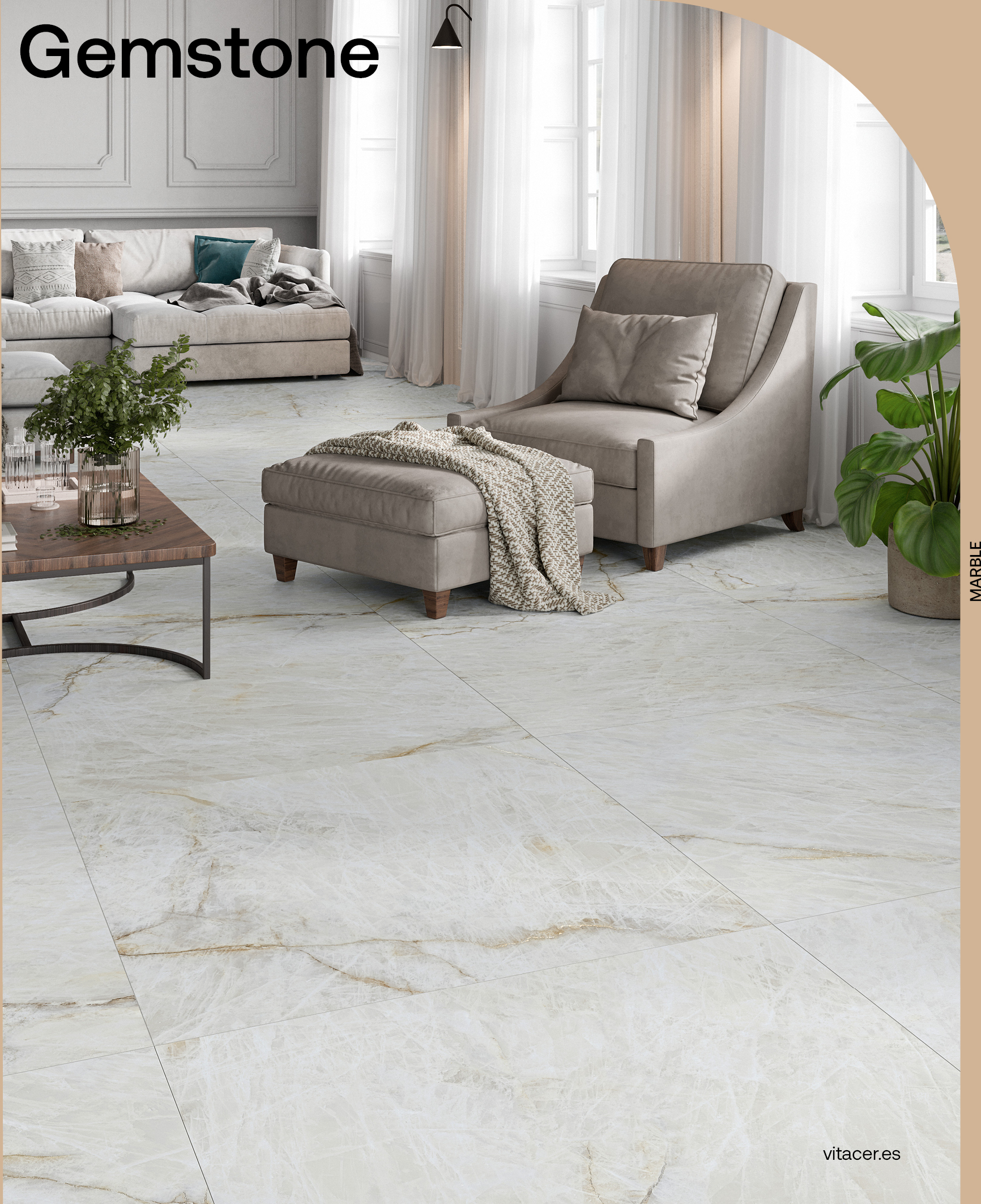 GEMSTONE WHITE 100X100 B=1.98M²